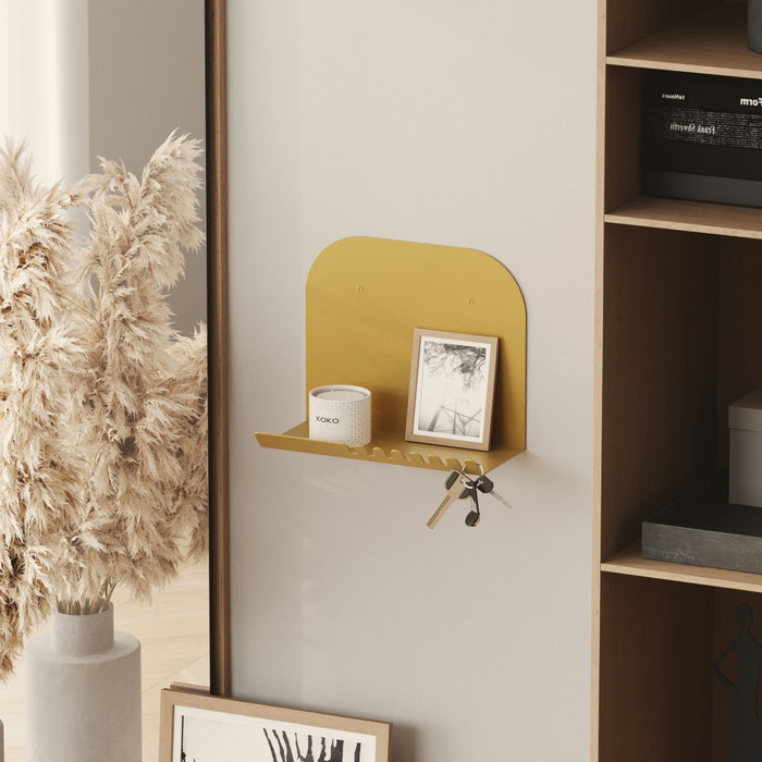 Hanah Home Estantería de Pared de Metal Dorado